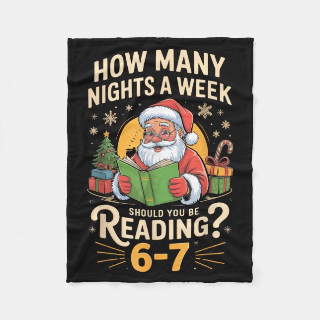 Funny Santa Reading 67 Meme Tee Christmas Teacher  Fleecefilt (Framsidan)
