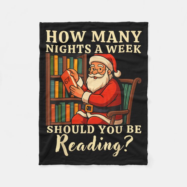Funny Santa Reading 67 Meme Tee Christmas Teacher  Fleecefilt (Framsidan)