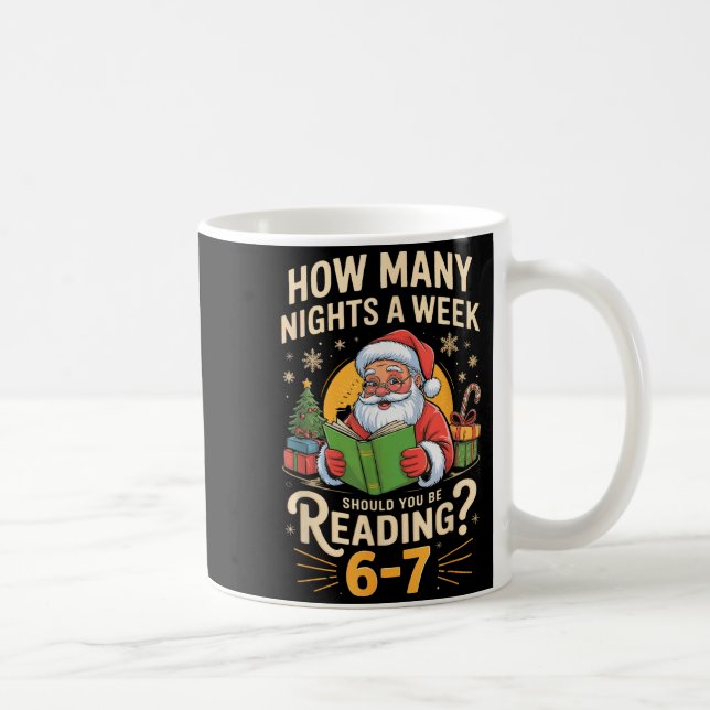 Funny Santa Reading 67 Meme Tee Christmas Teacher  Kaffemugg (Höger)