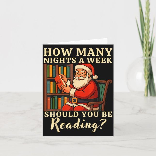 Funny Santa Reading 67 Meme Tee Christmas Teacher  Kort (Framsida)