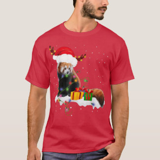 Funny Santa Red Panda jul Ljus Älskare Chris T Shirt