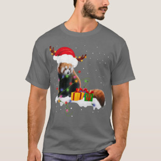 Funny Santa Red Panda jul Ljus Älskare Chris T Shirt