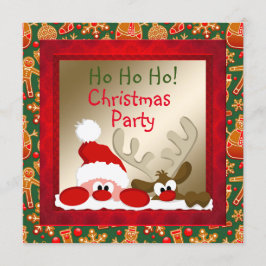 Funny Santa & Reindeer Kids' Julafton Party Inbjud Inbjudningar