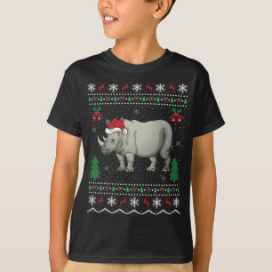 Funny Santa Rhinoceros Julafton Gift Ugly Rhino Kr T Shirt