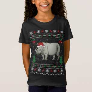 Funny Santa Rhinoceros Julafton Gift Ugly Rhino Kr T Shirt