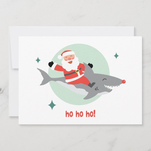 Funny Santa Riding A Shark (Framsida)