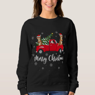 Funny Santa Riding Julgran Lastbil Ferret Chr T Shirt