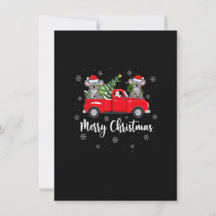 Funny Santa Riding Julgran Lastbil Koala Chri Inbjudningar