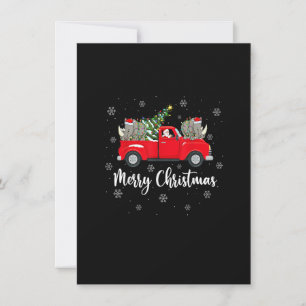 Funny Santa Riding Julgran Lastbil Rhino Chri Inbjudningar