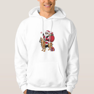 Funny Santa Riding Stafford Bull Terrier Hund Hoodie