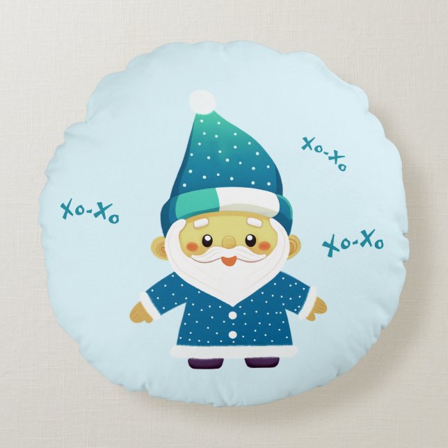 Funny Santa Rund Kudde (Framsidan)