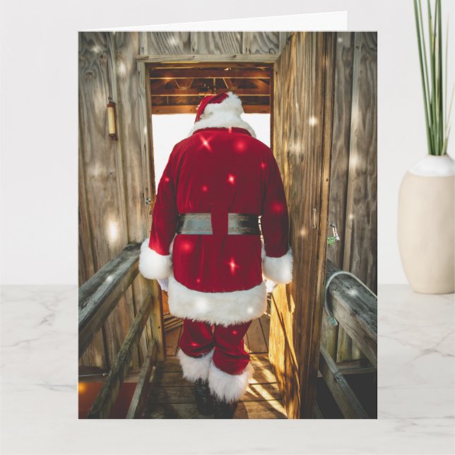 FUNNY SANTA SANTA:S BAKKKORT FÖR CHRISTMAS KORT (Framsida)