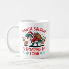 Funny Santa-saurus T-Rex Dinosaur Christmas Kaffemugg