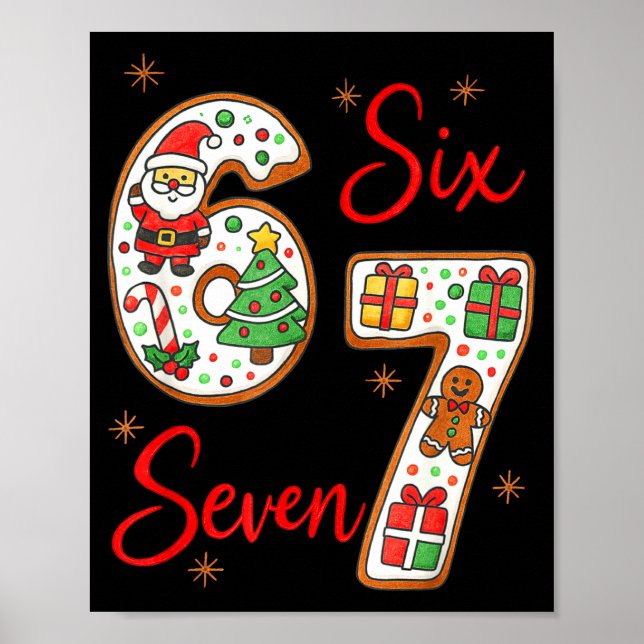 Funny Santa Says Six Seven 6 7 Christmas Meme  Poster (Framsidan)