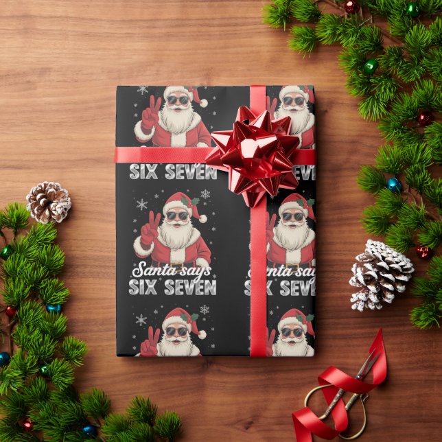 Funny Santa Says Six Seven Christmas 67 Meme Xmas Presentpapper (Julgåva)