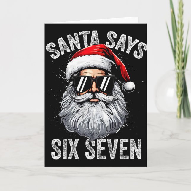 Funny Santa Says Six Seven Christmas Shirts Men Bo Kort (Framsida)