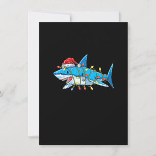 Funny Santa Shark jul Ljus Merry Shar Inbjudningar