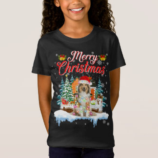Funny Santa Sheltie Hund God jul T Shirt