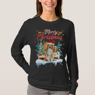 Funny Santa Sheltie Hund God jul T Shirt