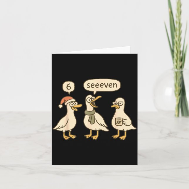 Funny Santa Silly Goose 6 7 Christmas Geese Six Se Kort (Framsida)