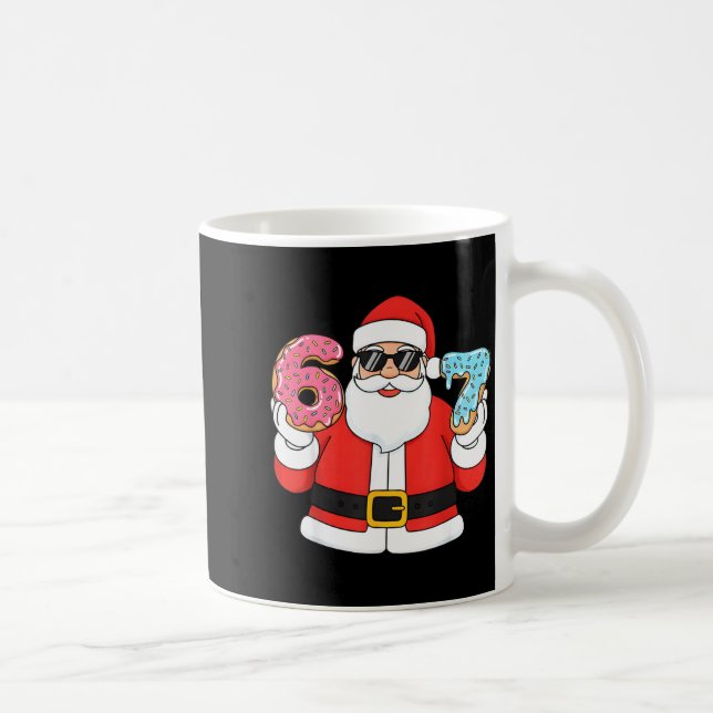 Funny Santa Six Seven 67 Ice Cream Drip Christmas  Kaffemugg (Höger)