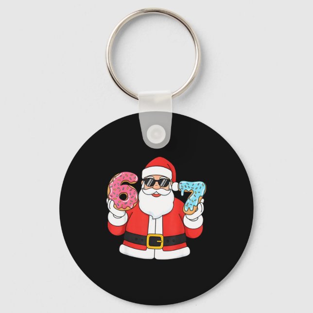 Funny Santa Six Seven 67 Ice Cream Drip Christmas  Nyckelring (Framsida)
