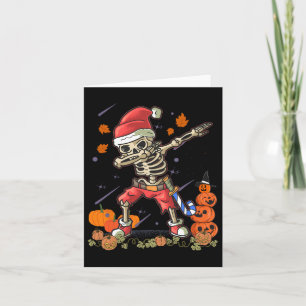 Funny Santa Skeleton Dabbing Halloween Costume Rol Kort
