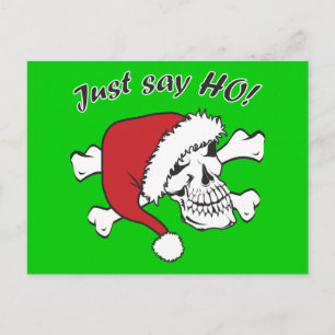 Funny Santa Skull Helg Vykort