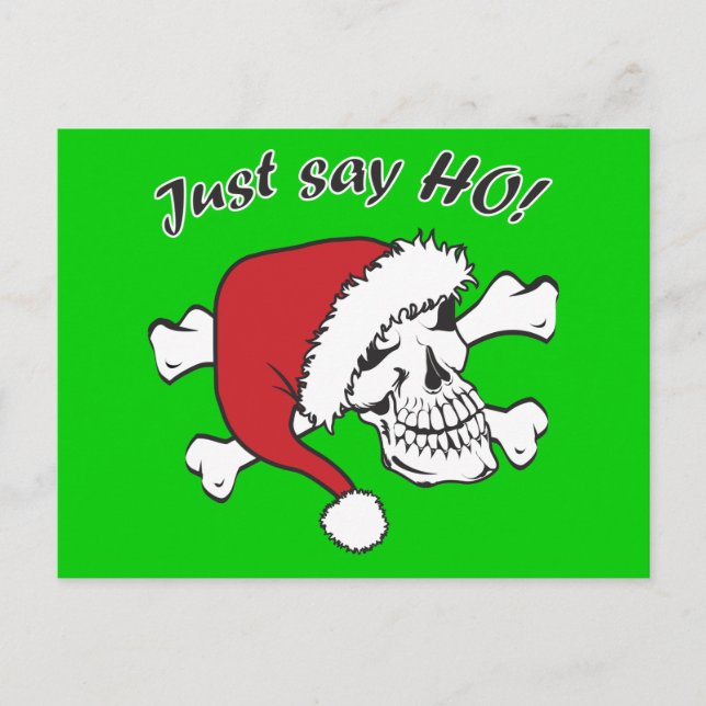 Funny Santa Skull Helg Vykort (Framsida)