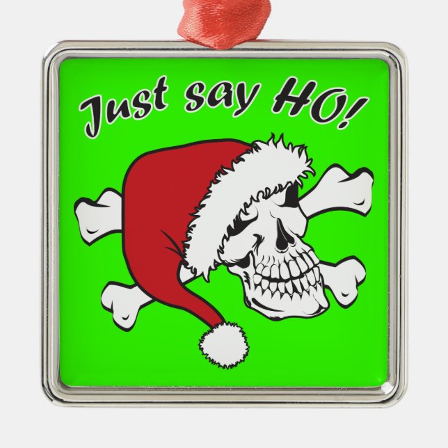 Funny Santa Skull Julgransprydnad Metall (Framsidan)