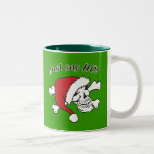 Funny Santa Skull Två-Tonad Mugg