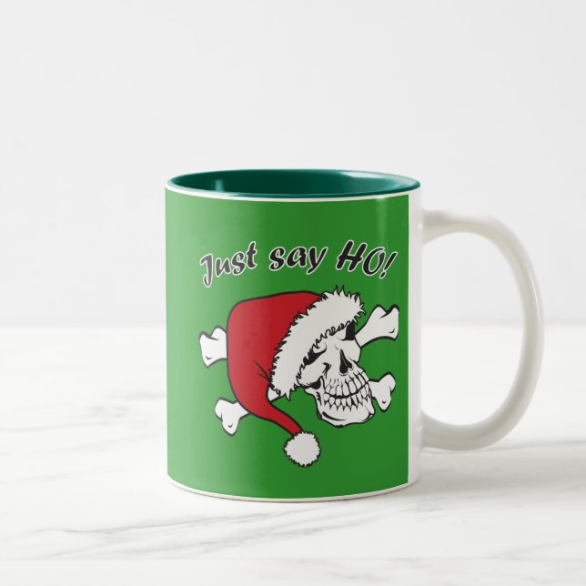 Funny Santa Skull Två-Tonad Mugg (Höger)