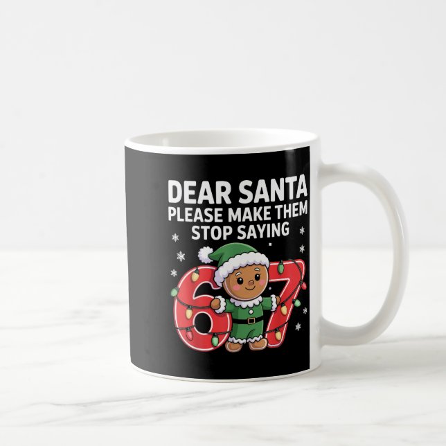 Funny Santa Stop 67 Gingerbread Six Seven Meme  Kaffemugg (Höger)