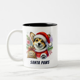 Funny Santa Tassar Cute Corgi Hund Två-Tonad Mugg