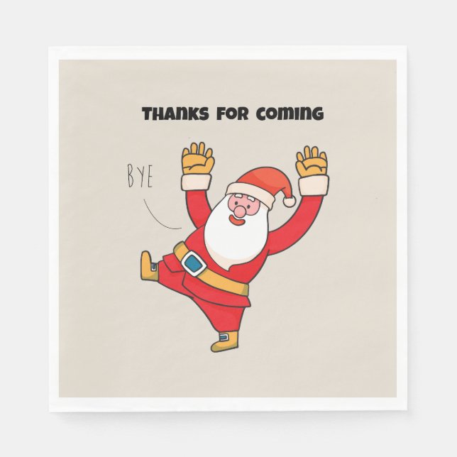 Funny santa thanks for coming pappersservett (Framsidan)