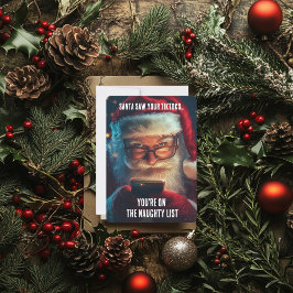 Funny Santa TikTok Naughty List Julafton Humor Julkort
