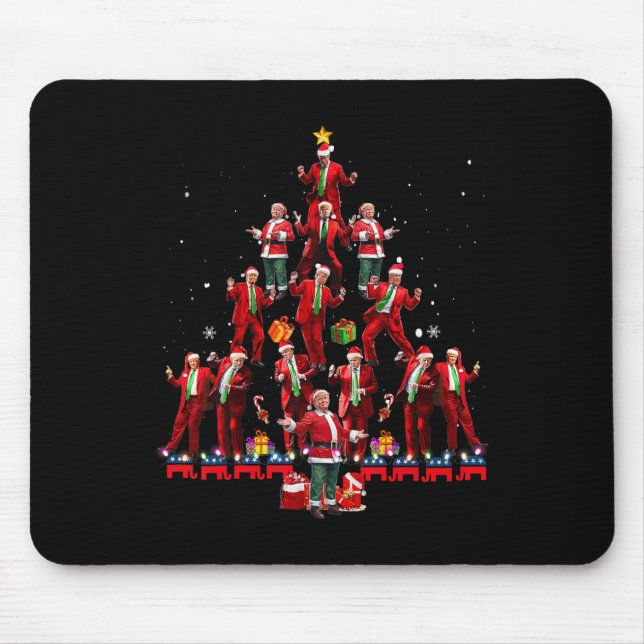 Funny Santa Trump Dance Träd jul Pajama Julafton Musmatta (Framsidan)