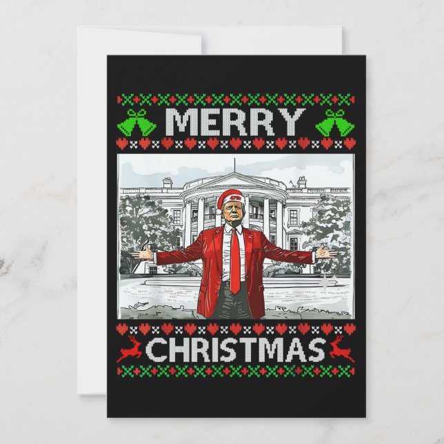Funny Santa Trump God jul Julkort (Framsida)