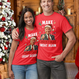 Funny Santa Trump   Gör julen Underbar igen röd T Shirt