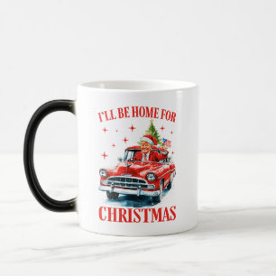 Funny Santa Trump Riding Red Lastbil God jul Magisk Mugg