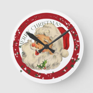 Funny Santa ~ Wall Clock Rund Klocka