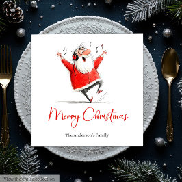 Funny Santa Watercolor Holiday Party Napkins Pappersservett