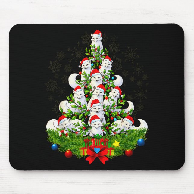 Funny Santa Xmas Arctic Fox Christmas Tree  Musmatta (Framsidan)