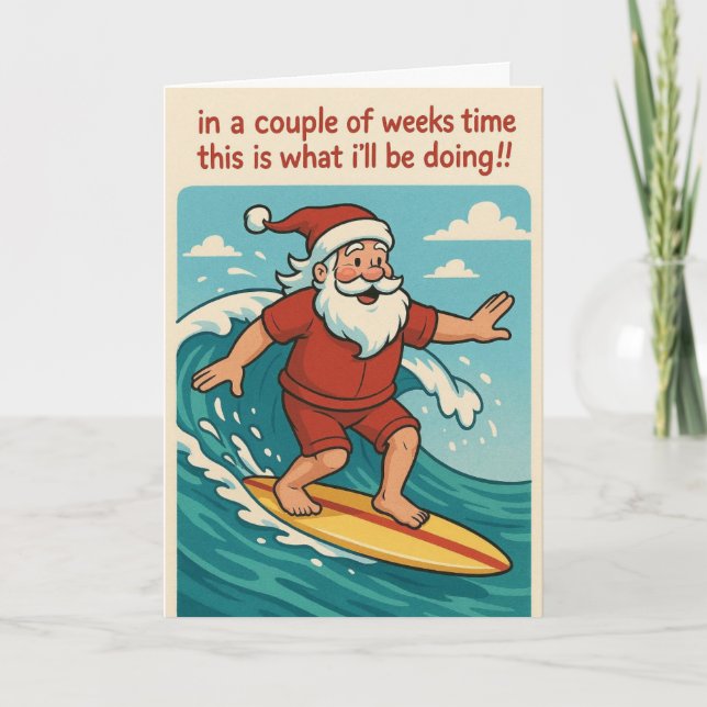 Funny Santa Xmas card Helgkort (Framsida)