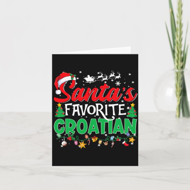 Funny Santas Favorite Croatian Christmas Santa  Kort (Framsida)