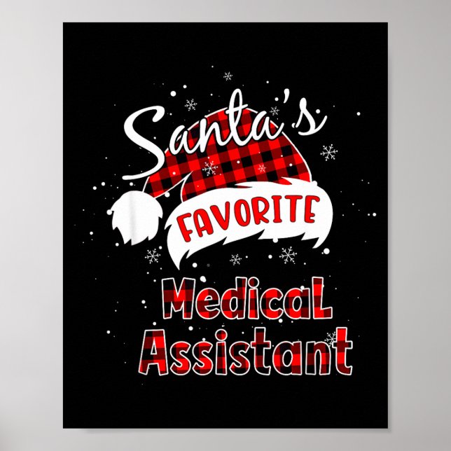 Funny Santa's Favorite Medical Istant Christmas Pa Poster (Framsidan)