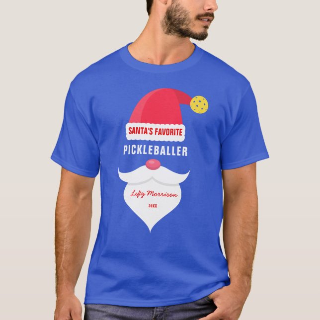 Funny Santa's Favorite Pickleballer, Anpassningsba T Shirt (Framsida)