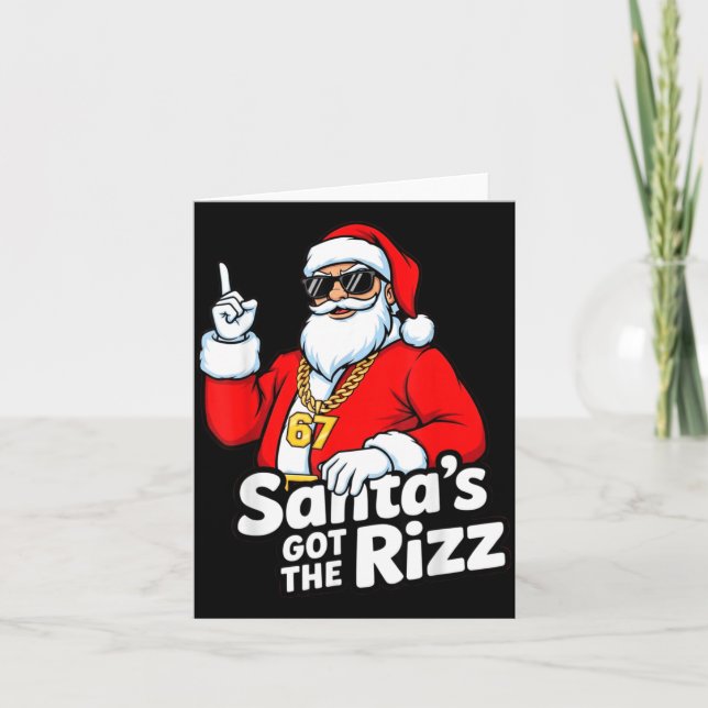 Funny Santa's Got The Rizz Christmas Meme 67  Kort (Framsida)