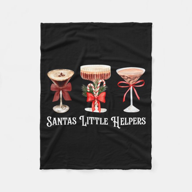 Funny Santa's Little Helper Martini Tail Merry Chr Fleecefilt (Framsidan)