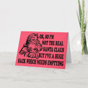 Funny Santa's sack Helgkort